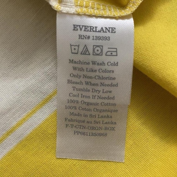 Everlane The Organic Cotton Box Tee Yellow & White XS - Picture 5 of 7